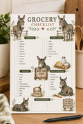 Donkey themed printable grocery list