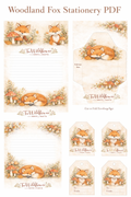 Bedruckbares PDF-Briefpapier-Set mit Wald Fuchs-Motiv