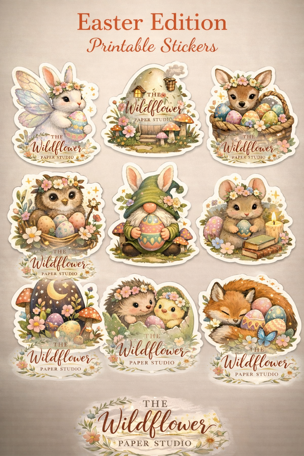 KOSTENLOSES wunderschönes, magisches Ostersticker-Set