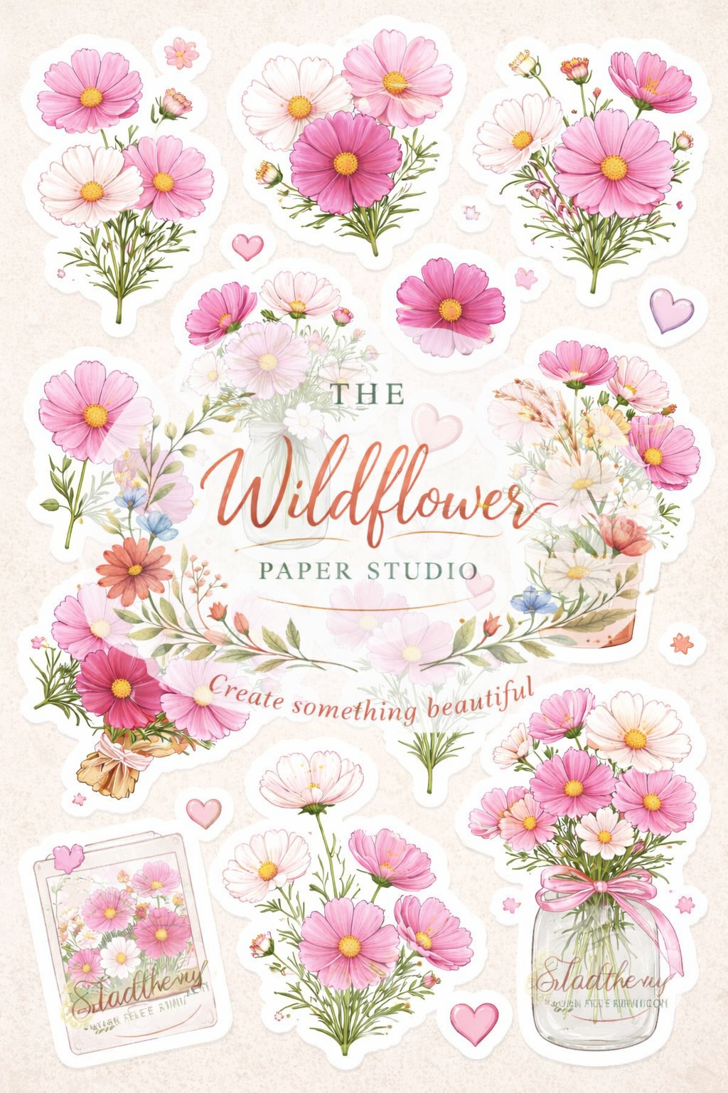 Cosmos themed printable sticker set