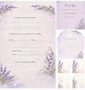 Als druckbare PDF-Datei erhältliches Hochzeits-Set mit Lavendel-Motiv