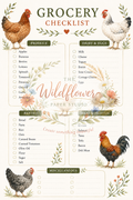 Chicken themed grocerylist pdf printables