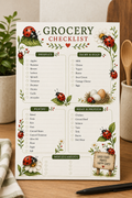 Ladybug themed printable Grocery Checklist