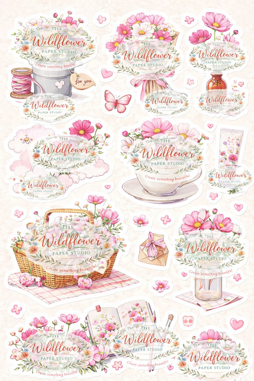 Cosmos themed printable sticker set