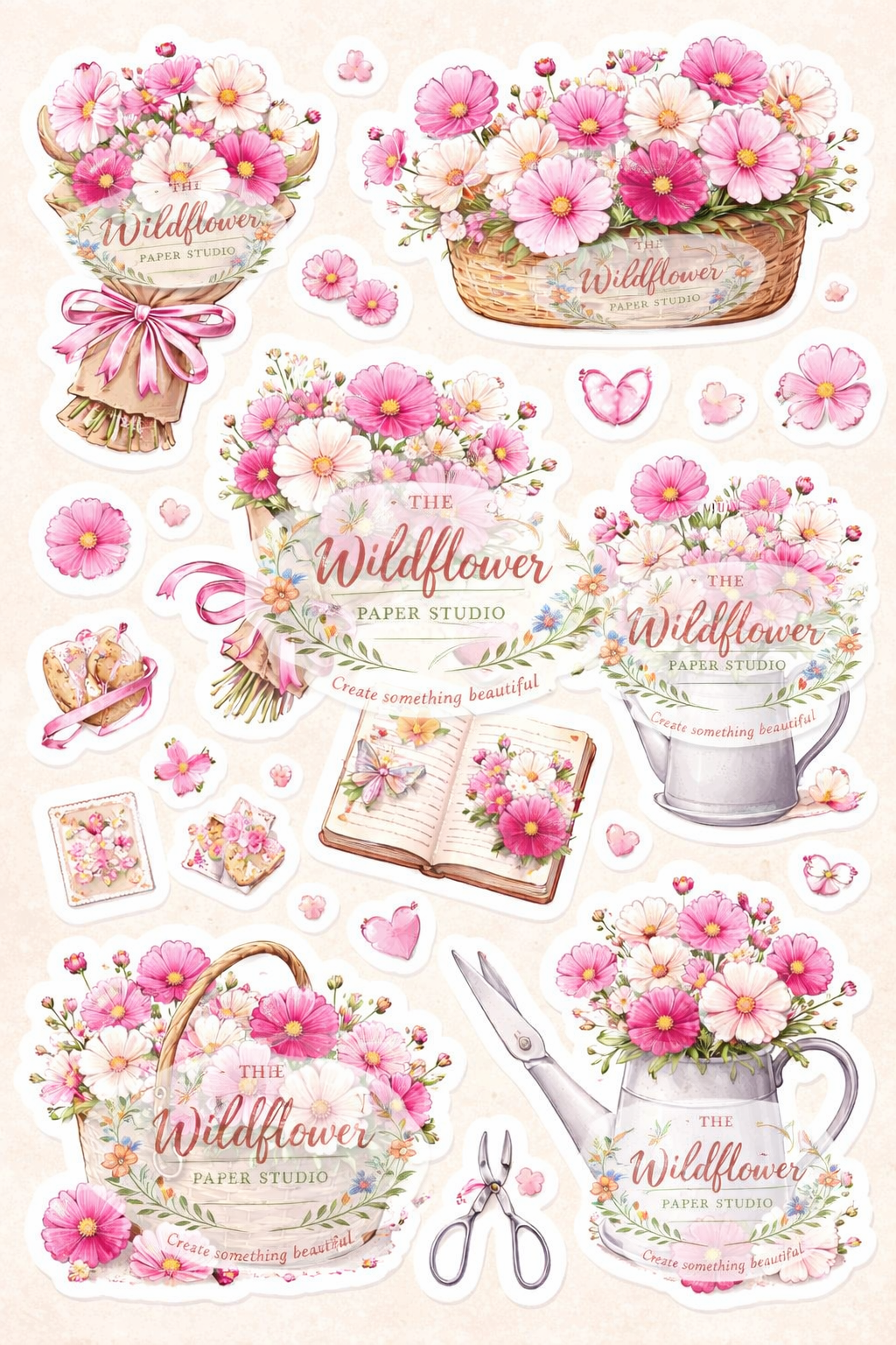 Cosmos themed printable sticker set