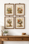 Wildflower themed printable wall decor set (included in the set is 4 pdf prints)