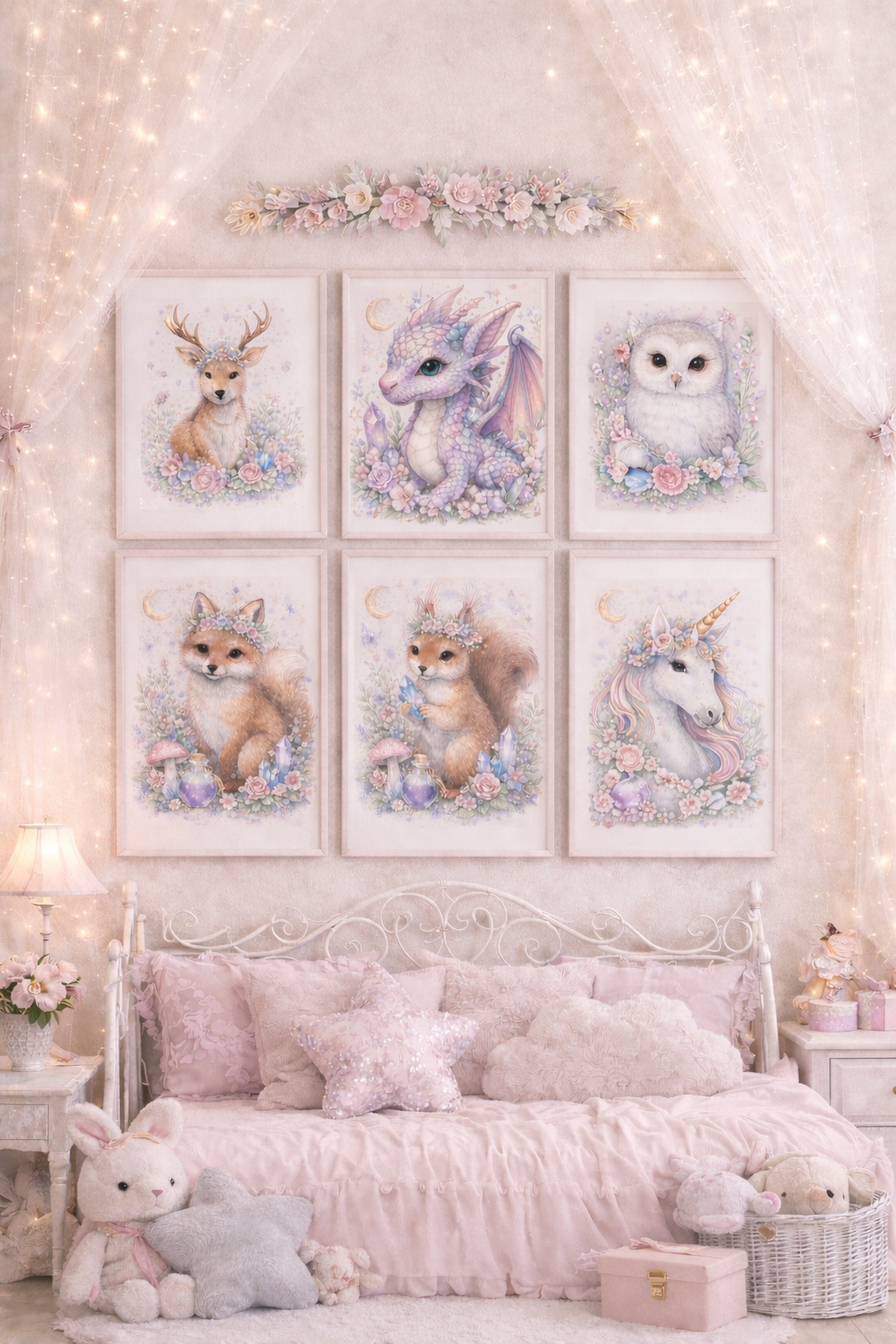 Enchanted animal themed wall decor (6 beautiful prints)